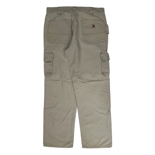 Vintage Carhartt B260 Tan Cargo Trousers - 34W 32L Khaki Cotton
