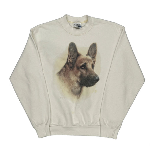 Fruit Of The Loom Sweatshirt - Medium Cream Cotton Blend