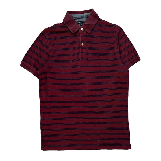 Tommy Hilfiger Slim Fit Polo Shirt - Medium Burgundy Cotton