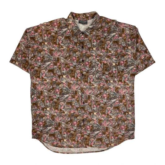Vintage Triumph Short Sleeve Shirt - Large Brown Viscose