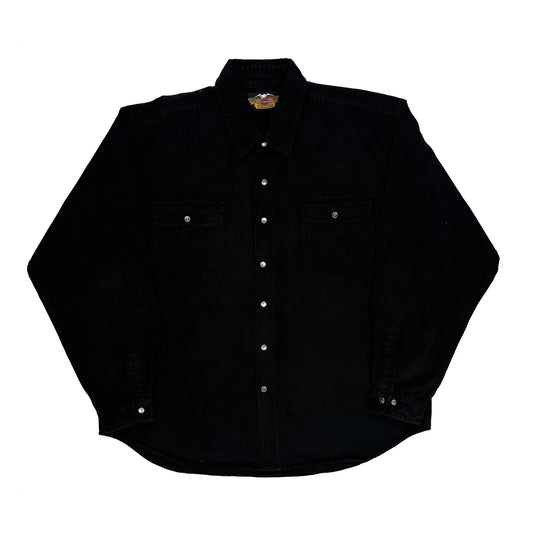 Harley Davidson Denim Shirt - XL Black Cotton