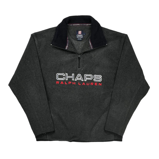 Chaps Ralph Lauren Spellout 1/4 Zip - Large Gray Polyester