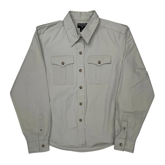 Vintage Ralph Lauren Work Shirt - Large Gray Cotton