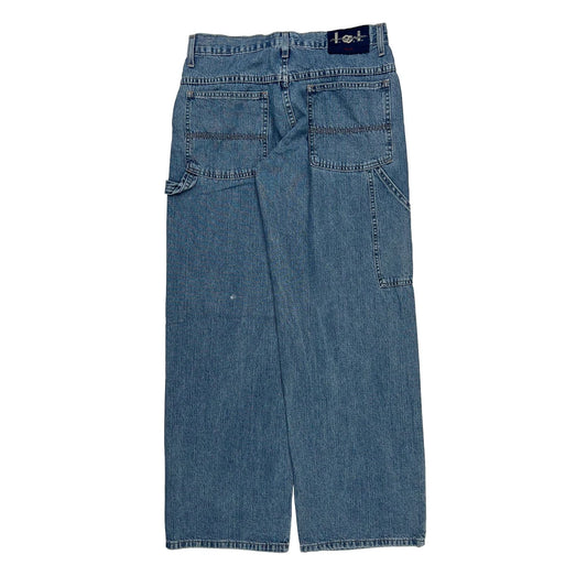 Lee Wide Leg Carpenter Jeans - 30W 30L Blue Cotton