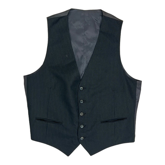 Yves Saint Laurent Pinstripe Waistcoat - Medium Grey Polyester