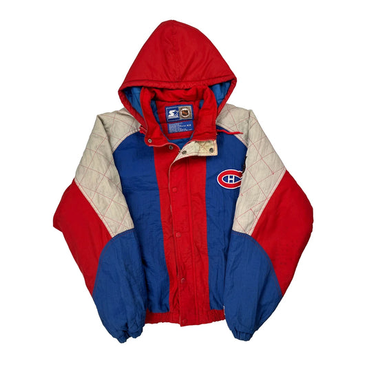 Montreal Canadiens Starter Graphic Varsity Jacket - Medium Red Polyester