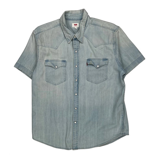Levis Denim Shirt - Large Light Wash Cotton