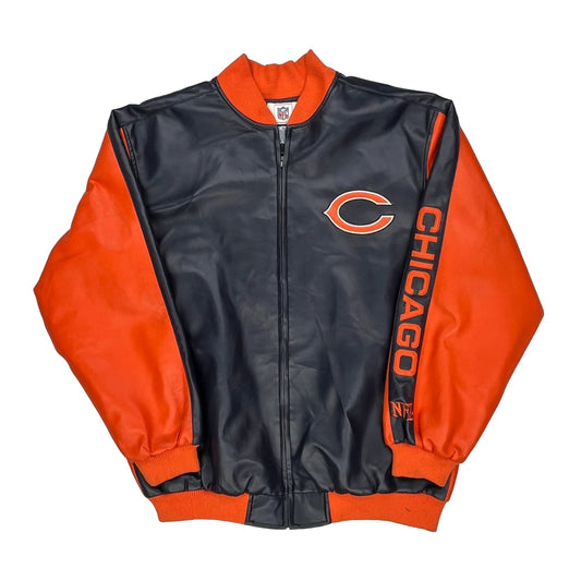 Chicago Bears Nfl Bomber Jacket - XL Black Faux Leather