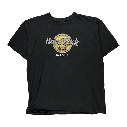 Nashville Hard Rock Cafe Graphic T-Shirt - XL Black Cotton