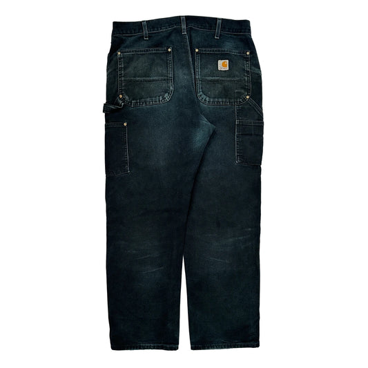 Carhartt Double Knee Carpenter Trousers - 34W 28L Black Cotton