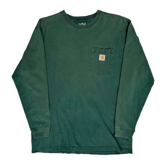 Carhartt Long Sleeve T-Shirt - Large Green Cotton