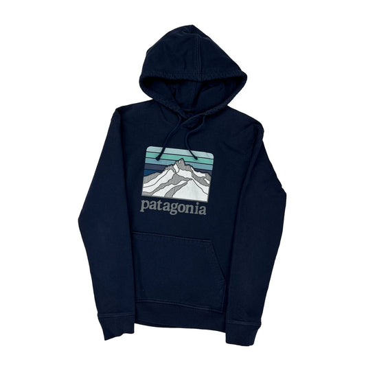 Patagonia Graphic Hoodie - Small Navy Cotton