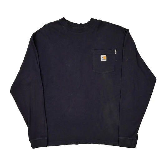 Carhartt Long Sleeve T-Shirt - Large Black Cotton Blend