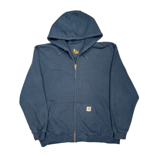 Carhartt Full Zip Hoodie - 2XL Blue Cotton