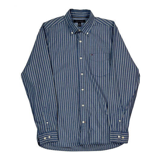 Tommy Hilfiger Striped Shirt - Small Blue Cotton