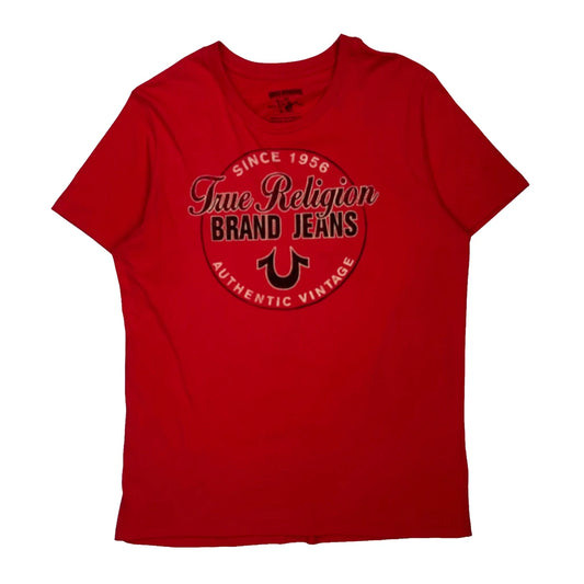 True Religion Graphic T-Shirt - Large Red Cotton