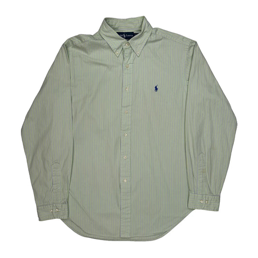 Ralph Lauren Striped Shirt - Large Green Cotton