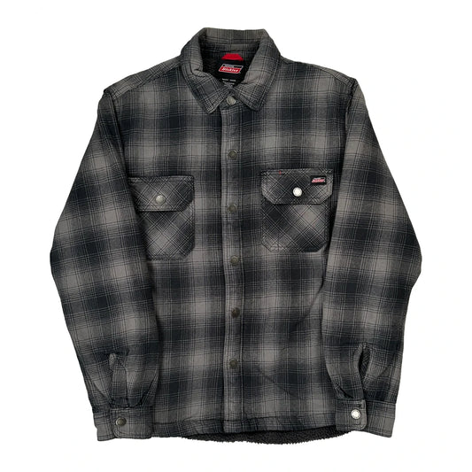 Dickies Checked Shirt Jacket - Medium Grey Cotton