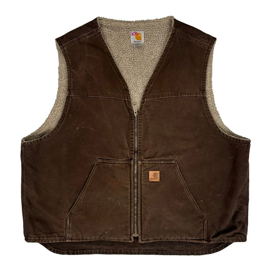 Carhartt Gilet - 2XL Brown Faux Fur