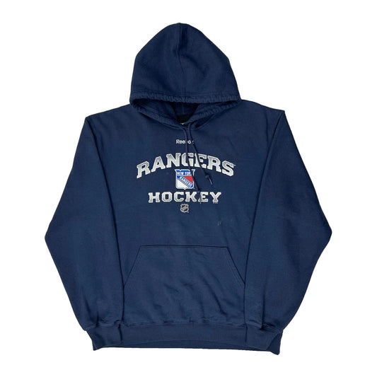 New York Rangers Reebok Hoodie - XL Navy Cotton Blend