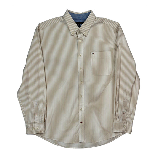Tommy Hilfiger Striped Shirt - 2XL Beige Cotton