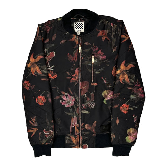 Vans Floral Bomber Jacket - Small Black Polyester