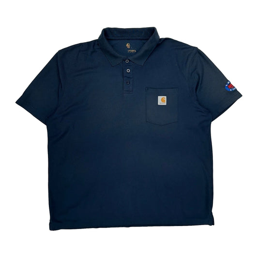 Nasa Patch On Sleeve Carhartt Polo Shirt - XL Navy Cotton