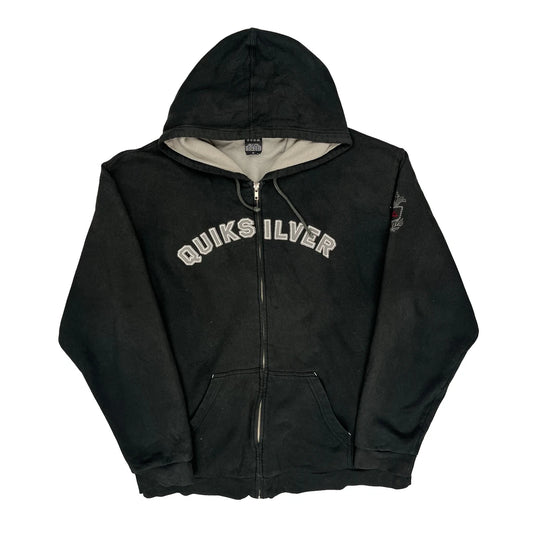 Quiksilver Spellout Hoodie - XL Black Cotton Blend