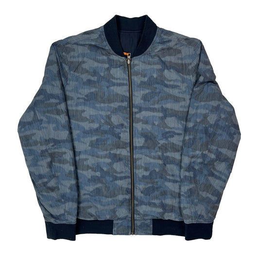 Timberland Camo Bomber Jacket - Large Blue Polyester
