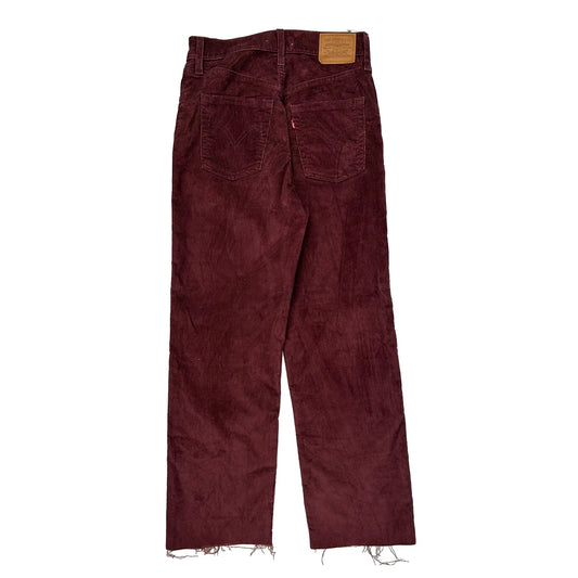 Levis Cord Trousers - 27″ Waist Burgundy Cotton