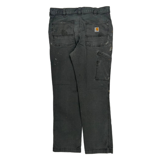 Relaxed Fit Carhartt Double Knee Carpenter Trousers - 34W 32L Grey Cotton