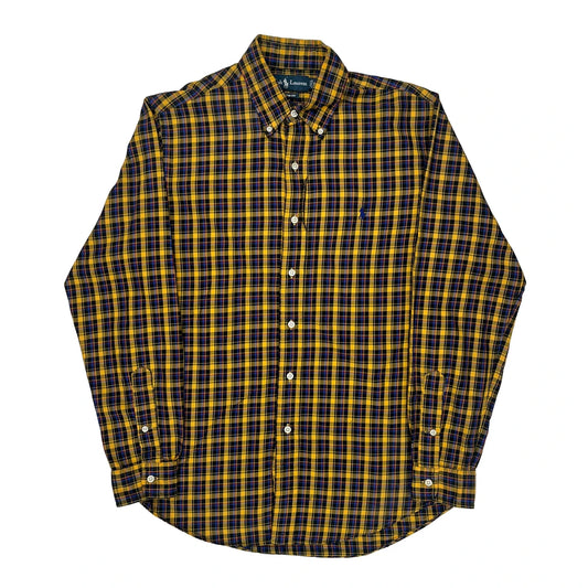 Ralph Lauren Checked Shirt - Medium Yellow Cotton