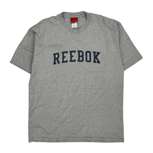 Vintage Reebok Spellout T-Shirt - Large Grey Cotton