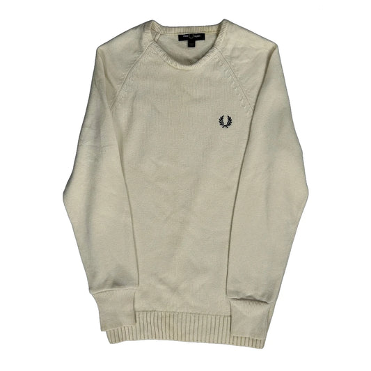 Fred Perry Jumper - Small Cream Cotton