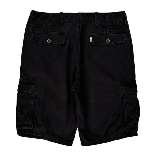 Levis Cargo Shorts - 32W 10L Black Cotton
