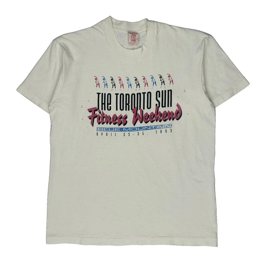 Fitness Weekend Plain And Simple Single Stitch T-Shirt - Large White Cotton