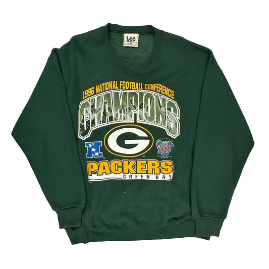 Green Bay Packers Lee Sport Nfl Sweatshirt - Large Green Cotton