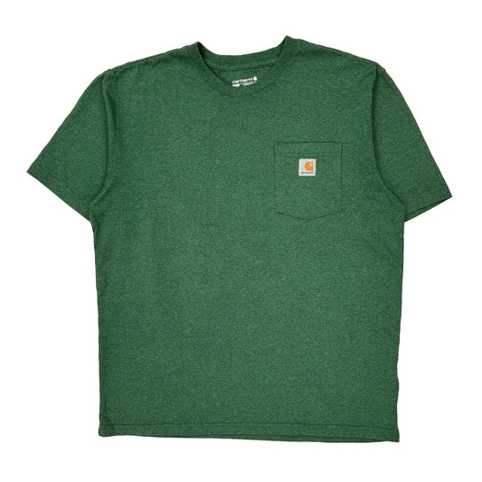 Carhartt T-Shirt - Large Green Cotton