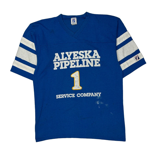 Alyeska Pipeline Service Company Logo Athletics Jersey - Medium White Cotton
