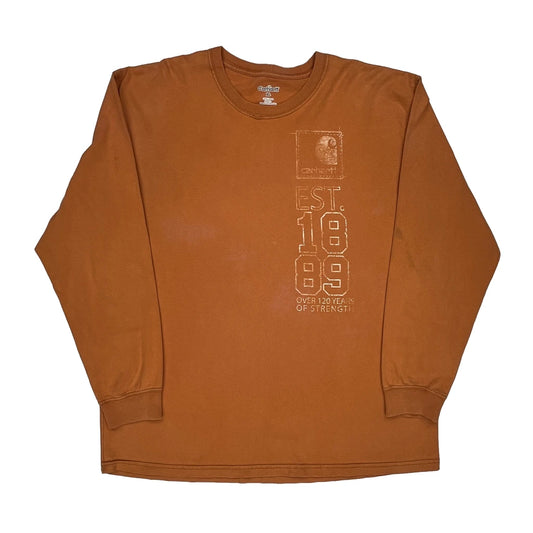 Over 120 Years Of Strength Carhartt Long Sleeve T-Shirt - XL Orange Cotton