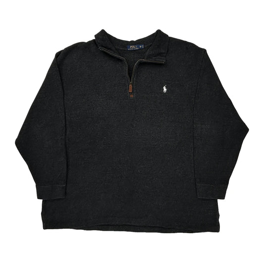 Polo By Ralph Lauren 1/4 Zip - 2XL Black Cotton