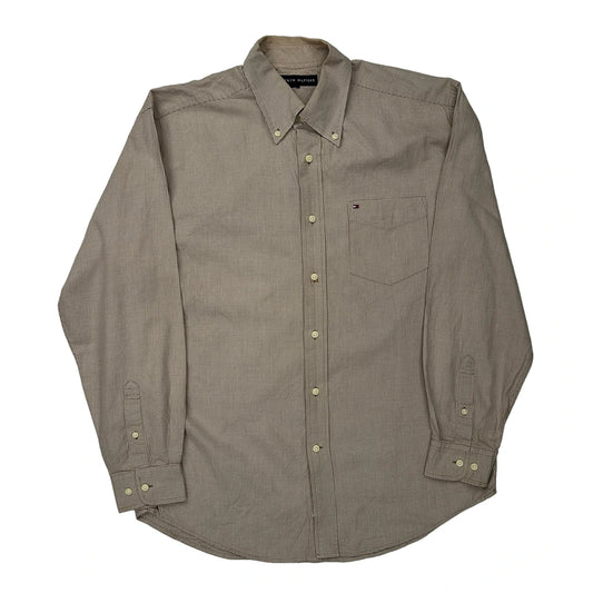 Tommy Hilfiger Shirt - Large Brown Cotton Blend