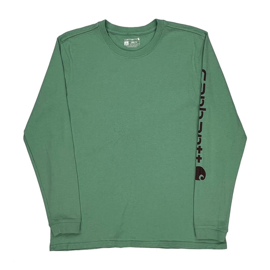 Carhartt Long Sleeve T-Shirt - Large Green Cotton