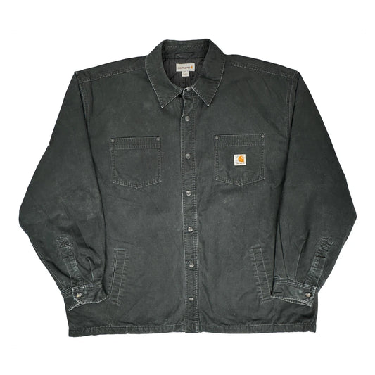 Quilted Lining Carhartt Contrast Stitch Jacket - 2XL Grey Cotton