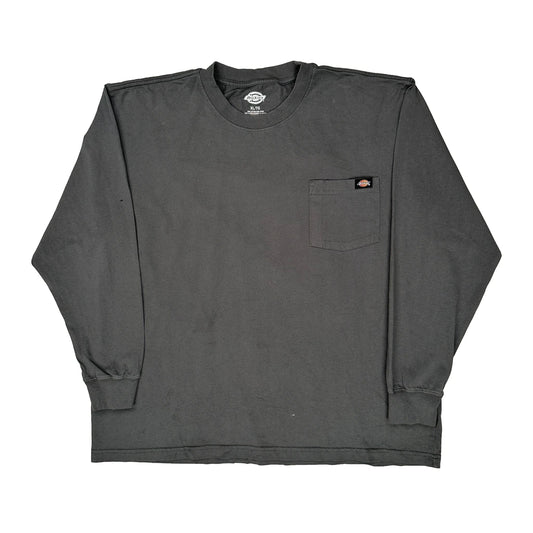 Dickies Long Sleeve T-Shirt - XL Grey Cotton
