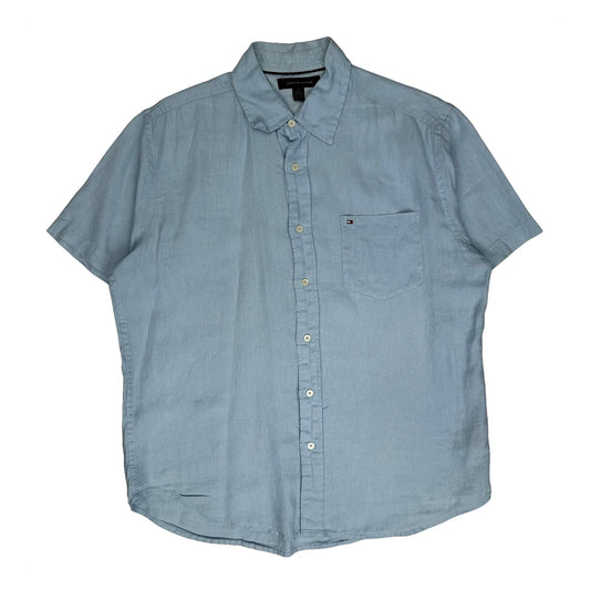 Tommy Hilfiger Short Sleeve Shirt - Medium Blue Linen
