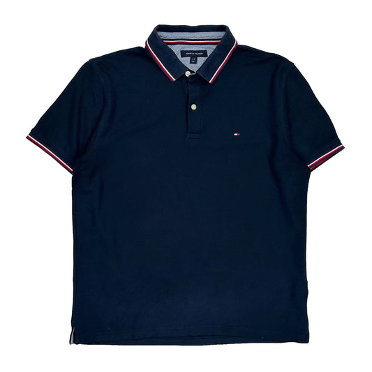 Tommy Hilfiger Polo Shirt - Large Navy Cotton