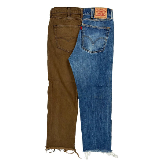 Levis Double Knee Jeans - 32W 26L Blue Cotton