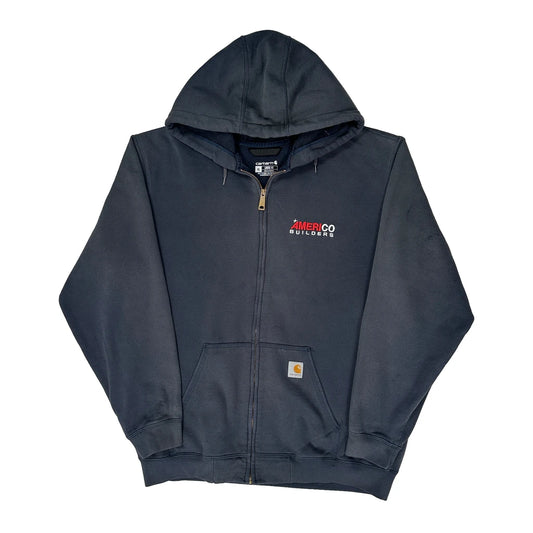 Carhartt Full Zip Hoodie - XL Navy Cotton Blend