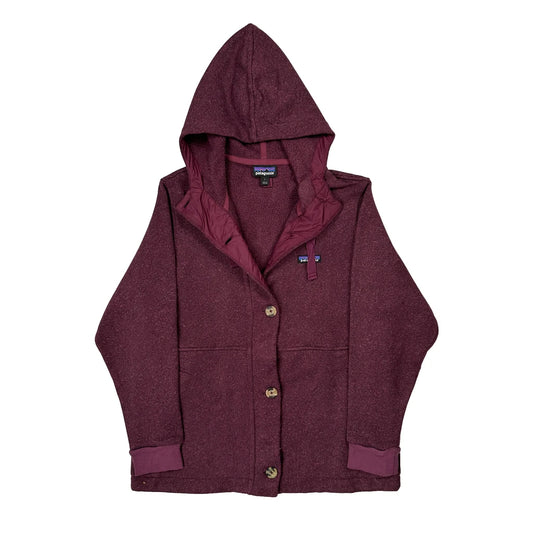 Patagonia Fleece Jacket - Large Burgundy Polyester